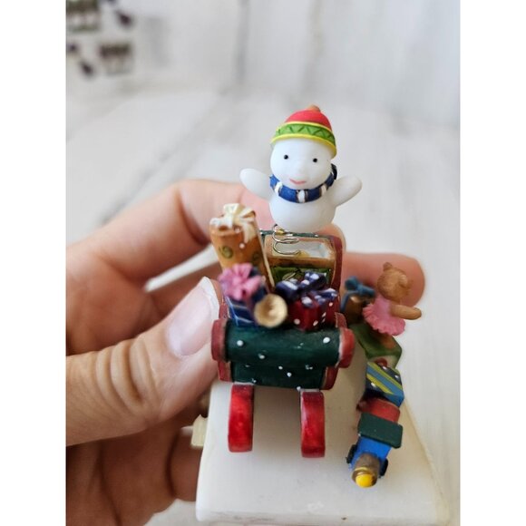 Owell? Toys sleigh snowman village accessory people bobble - Picture 6 of 9